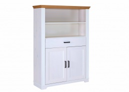 Kombinovaná komoda z masívu Malcolm - biela/dub