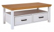 Konferenčný stolík z masívu Malcolm - biela/dub