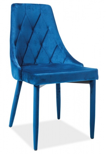 Jedálenská čalúnená stolička TRIX VELVET modrá