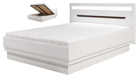Moderná posteľ Irma 140x200cm s úložným priestorom - biela/wenge