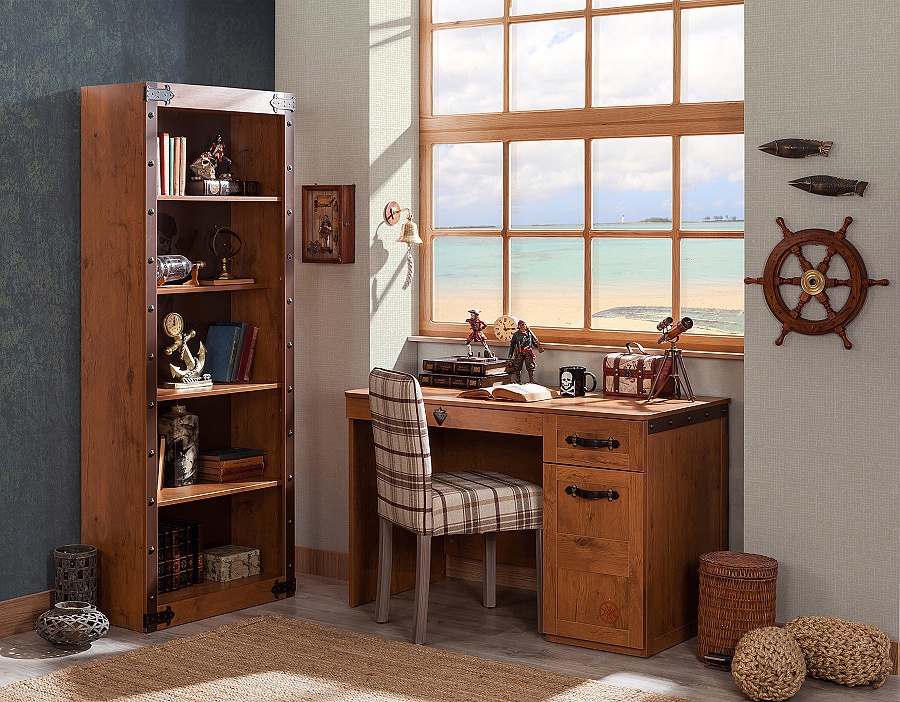 Detský písací stôl jack - dub lancelot.

 

Dôležitým kritériom písacieho stola je tiež odkladacia plocha a množstvo úložného priestoru.

 

Písací stôl je inšpirovaný pirátskou tematikou, rovnako ako ostatný nábytok z tejto kolekcie.

 

Design písacieho stola je starostlivo prepracovaný do najmenších detailov.

 

Kolekcia Jack je vyrobená v zaujímavom dubovom dekore lancelot v kombinácii s originálnymi potlačami pirátskej tematiky.

 

Všetok nábytok patriaci do kolekcie Jack nájdete nižšie v súvisiacich produktoch.