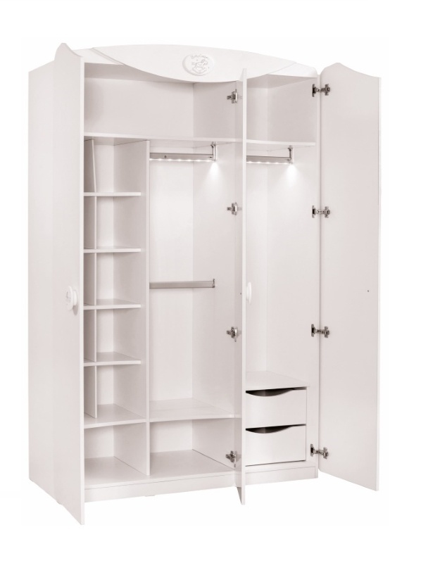 Detská izba chloe iii - biela.

 

Detská rastúca postieľka s výsuvom Chloe ponúka priestor pre matrac po celej svojej dĺžke a na jej postraniciach je pripevnený prebaľovací pult s rozmermi 84x47cm (h, š).

 

Zásuvková komoda je rozdelená na štyri zásuvky, prakticky rozdelené prepážkami tak, aby ste mali lepší prehľad a aby sa vám v zásuvkách lepšie udržiaval poriadok.

 

Trojdverová šatníková skriňa Chloe vás veľmi milo prekvapí svojim vnútorným delením.

 

Detská izba Chloe III sa skladá z týchto prvkov:


	Detská rastúca postieľka s výsuvom Chloe - 89x111x183cm (š, v, h)
	Zásuvková komoda Chloe - 77x80x41cm (š, v, h)
	Trojdverová šatníková skriňa Chloe - 133x201x54cm (š, v, h)


 

Všetok nábytok patriaci do kolekcie Chloe nájdete nižšie v súvisiacich produktoch.