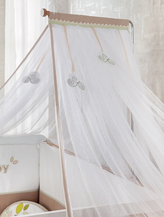 Nebesia nad postieľku ellie - biela/svetlo hnedá.