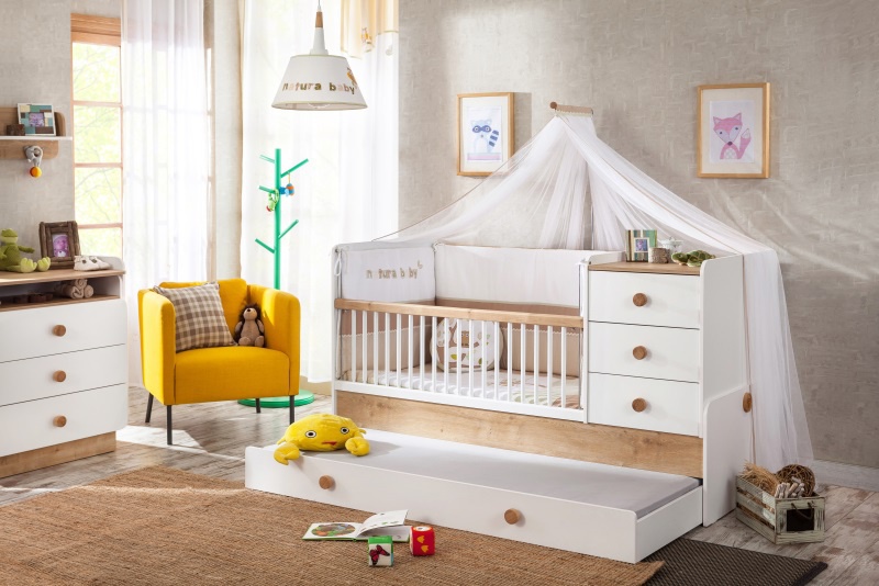 Nebesia nad postieľku ellie - biela/svetlo hnedá.