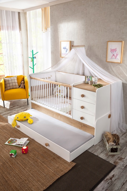 Nebesia nad postieľku ellie - biela/svetlo hnedá.