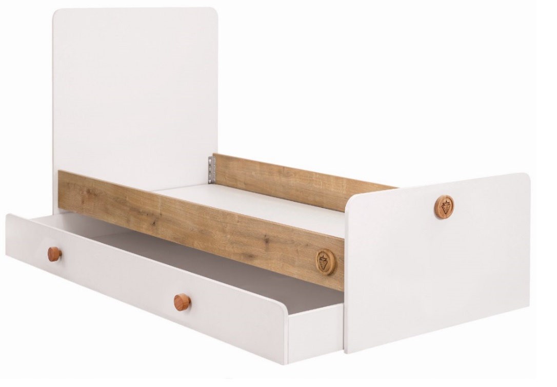 Rastúca postieľka ellie so zásuvkou a nebesami - biela/dub svetlý.

 

Postieľka je ladená do bielej farby kombinované s dekorom prírodného dreva a bude sa tak skvele vynímať v izbičke pre dievčatko aj chlapčeka.

 

Vo verzii detskej postieľky je súčasťou zásuvka, prebaľovací pult a pohyblivá bočnice (teleskopické priečky).

 

Keď dieťa povyrastie, postieľku jednoducho prestaviate do podoby detskej postele.

 

Postieľka je vyrobená z kvalitného lamina.

 

Vyobrazená posteľná súprava nie je súčasťou postieľky, avšak je možné ju zaobstarať zvlášť.

 

Všetok nábytok patriaci do kolekcie Ellie nájdete nižšie v súvisiacich produktoch.