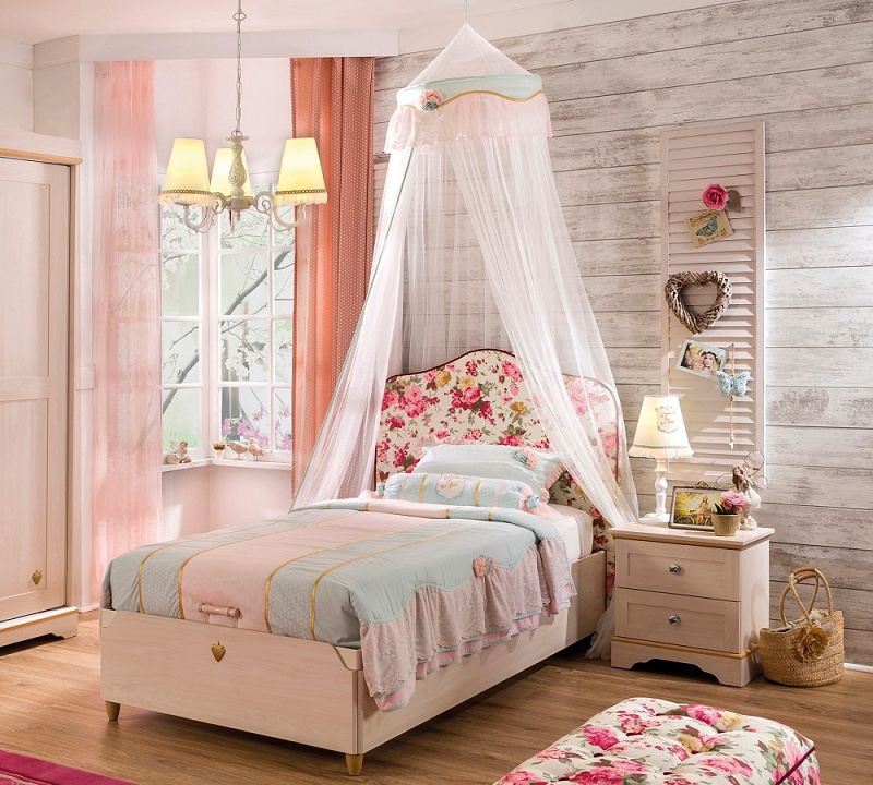 Nebesia nad posteľ rachel - biela/mintová.