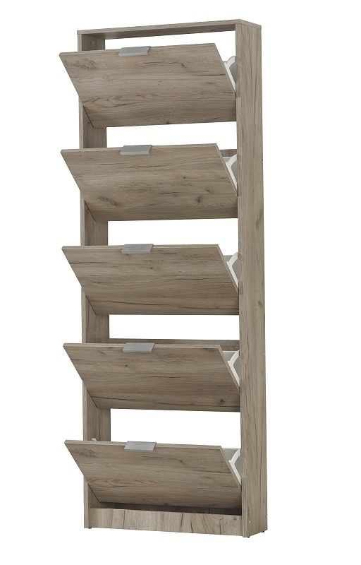 Výklopný botník 5-dvierkový felix - dub šedý.

 

Zadná časť botníku je otvorená, vďaka čomu zaisťuje odvetrávanie, čo je žiaduce najmä v letnom období, kedy sa nám chodidla v obuvi potí.

 

Výklopné botníky Felix v inej veľkosti a farebnom prevedení nájdete nižšie v súvisiacich produktoch.