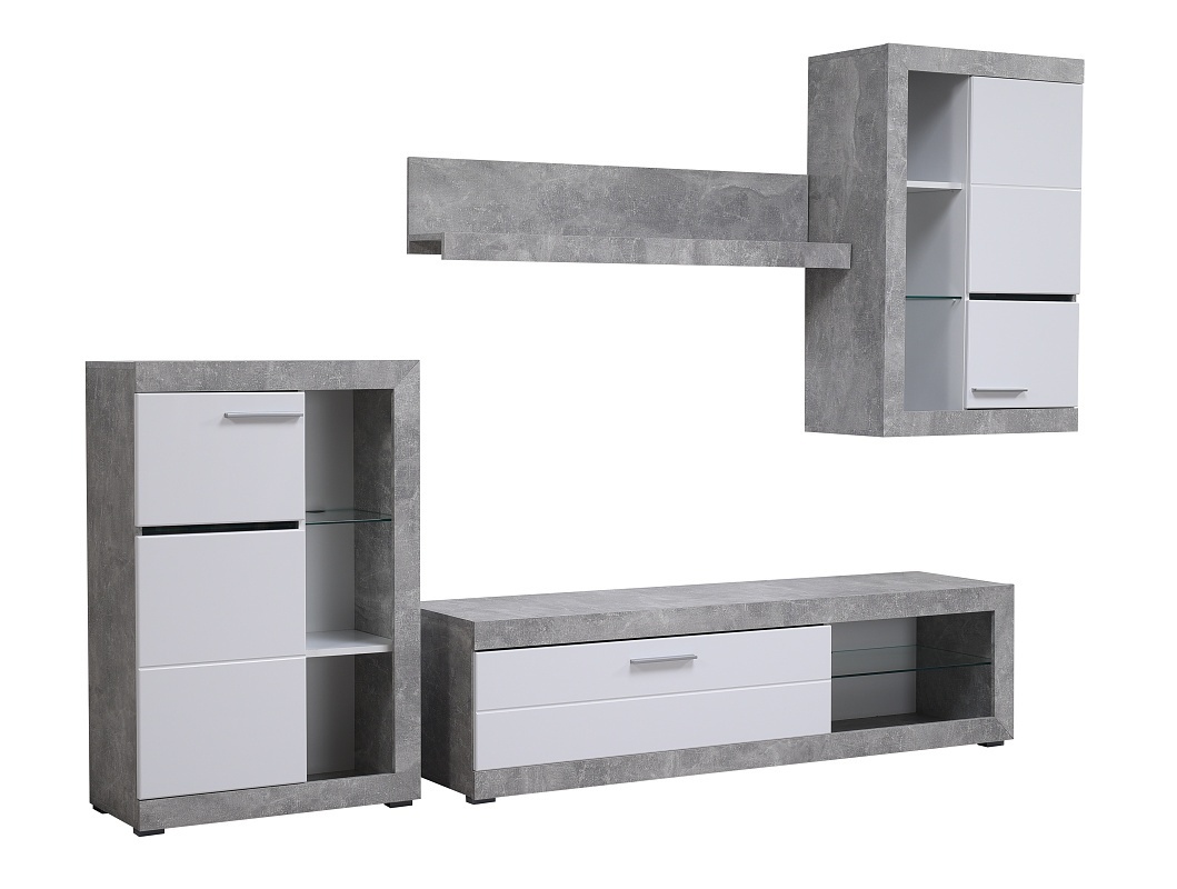 Obývacia stena jonah - biela/betón.

 

Televízny stolík sa skladá z výklopných dvierok a otvoreného priestoru s presklenou policou.

 

Stena je vyrobená z kvalitného lamina hrúbky 16mm, ktoré poteší nenáročnou údržbou a odolnosťou proti poškodeniu a vlhkosti.

 

Obývaciu stenu Jonah v inom farebnom prevedení nájdete nižšie v súvisiacich produktoch.