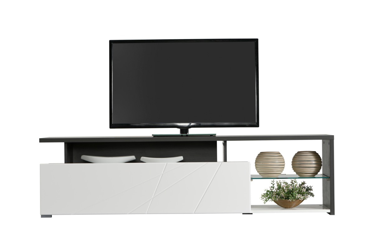 Televízny stolík alaric - biela/dub čierny.

 

Horná doska stolíka nájde využitie ako stojan pod televízor.

 

Televízny stolík Alaric v inom farebnom prevedení nájdete nižšie v súvisiacich produktoch spolu s ďalšími tipy na nábytok do obývacej izby.