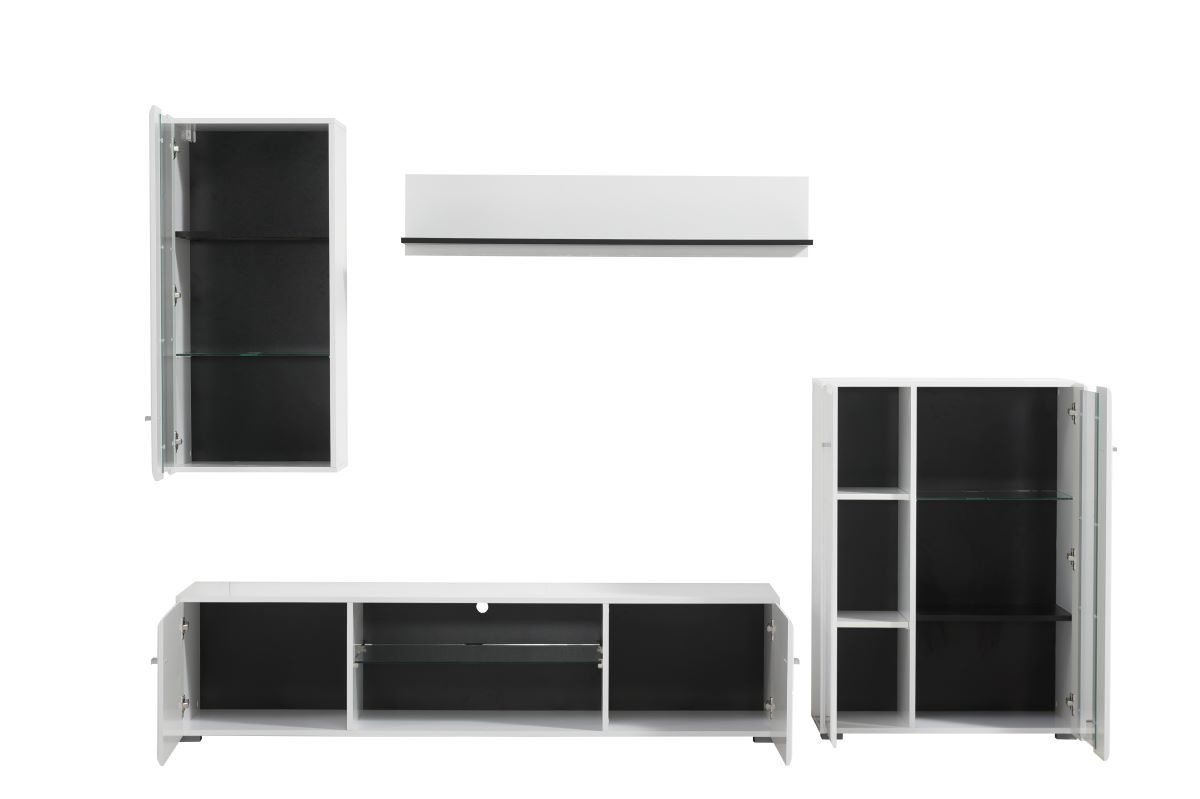 Obývacia stena goro - biela/dub čierny.

 

Spodné diely zostavy sú potom TV stolík a presklená komoda, ktoré stoja na nízkych nožičkách, čo prispieva k lepšej cirkulácii vzduchu v miestnosti.

 

K výrobe tejto obývacej zostavy bolo použité moderné lamino s hrúbkou 16mm, hranené melamínom, posilnené HDF 3mm, a nechýbajú ani ABS hrany.

 

Rozmery obývacej steny Goro sú, v prípade rozvrhnutie nábytku ako na fotografii, 264x182x41,5cm (š, v, h)

 

Ďalšiu inšpiráciu pre vybavenie obývacej izby nájdete v súvisiacich produktoch nižšie.