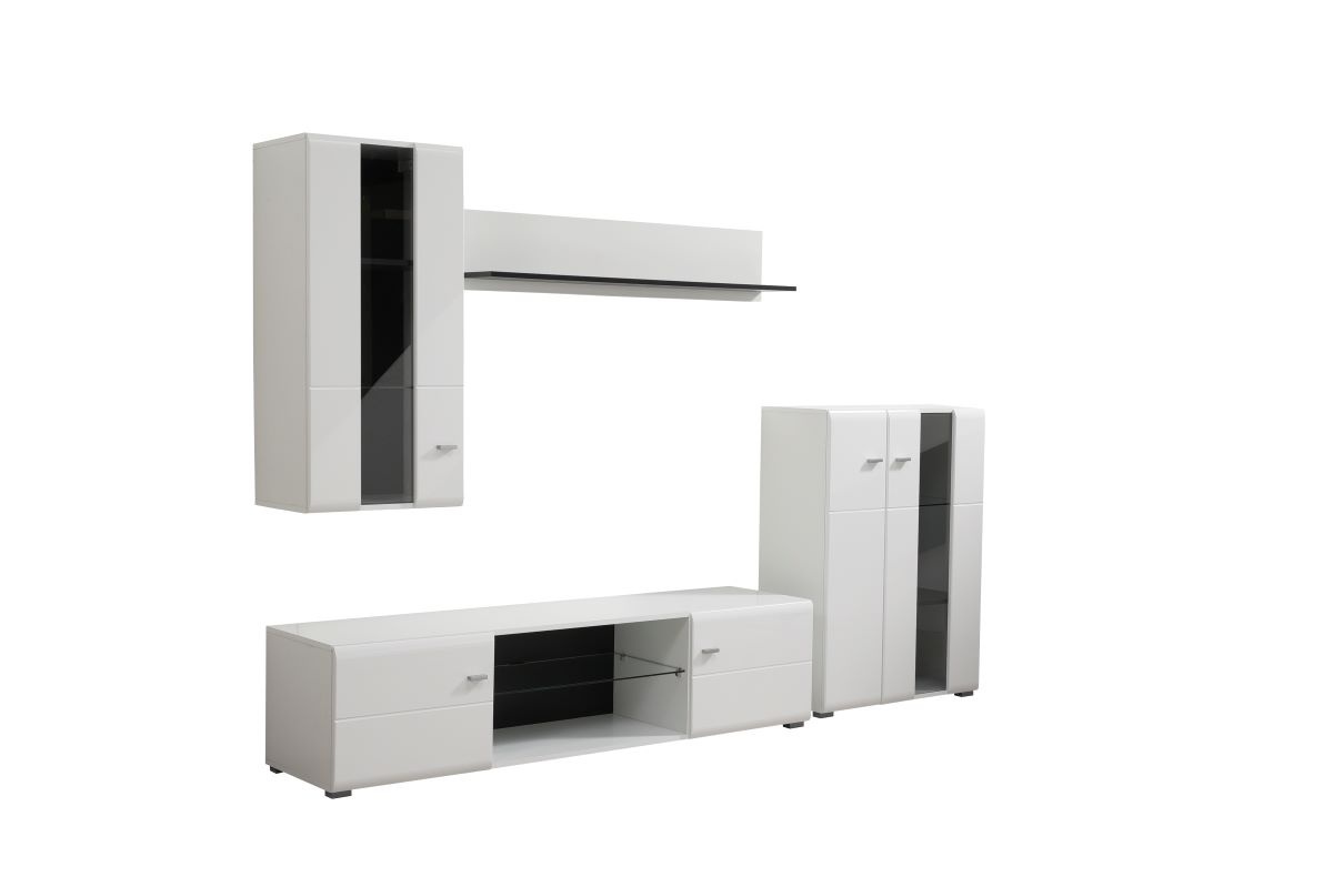 Obývacia stena goro - biela/dub čierny.

 

Spodné diely zostavy sú potom TV stolík a presklená komoda, ktoré stoja na nízkych nožičkách, čo prispieva k lepšej cirkulácii vzduchu v miestnosti.

 

K výrobe tejto obývacej zostavy bolo použité moderné lamino s hrúbkou 16mm, hranené melamínom, posilnené HDF 3mm, a nechýbajú ani ABS hrany.

 

Rozmery obývacej steny Goro sú, v prípade rozvrhnutie nábytku ako na fotografii, 264x182x41,5cm (š, v, h)

 

Ďalšiu inšpiráciu pre vybavenie obývacej izby nájdete v súvisiacich produktoch nižšie.