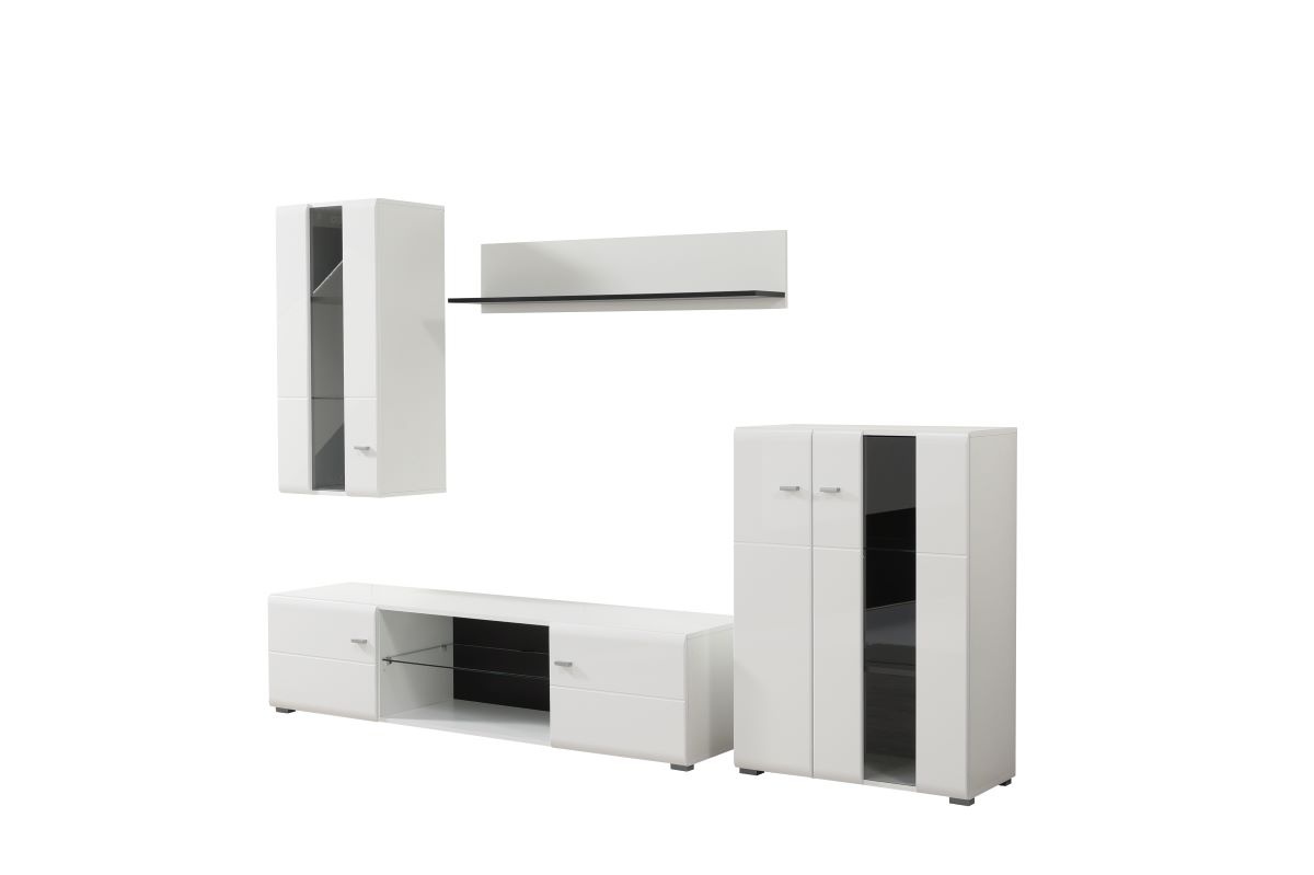 Obývacia stena goro - biela/dub čierny.

 

Spodné diely zostavy sú potom TV stolík a presklená komoda, ktoré stoja na nízkych nožičkách, čo prispieva k lepšej cirkulácii vzduchu v miestnosti.

 

K výrobe tejto obývacej zostavy bolo použité moderné lamino s hrúbkou 16mm, hranené melamínom, posilnené HDF 3mm, a nechýbajú ani ABS hrany.

 

Rozmery obývacej steny Goro sú, v prípade rozvrhnutie nábytku ako na fotografii, 264x182x41,5cm (š, v, h)

 

Ďalšiu inšpiráciu pre vybavenie obývacej izby nájdete v súvisiacich produktoch nižšie.