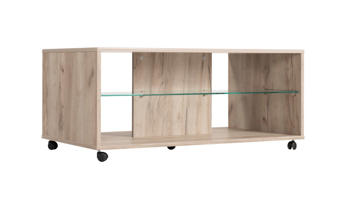 Konferenčný stolík brady - dub šedý/béžová.

 

Stolík je vybavený kolieskami, ktoré umožňujú ľahkú a nenamáhavú manipuláciu.

 

V súvisiacich produktoch nižšie nájdete ďalšie tipy na nábytok do obývacej izby.