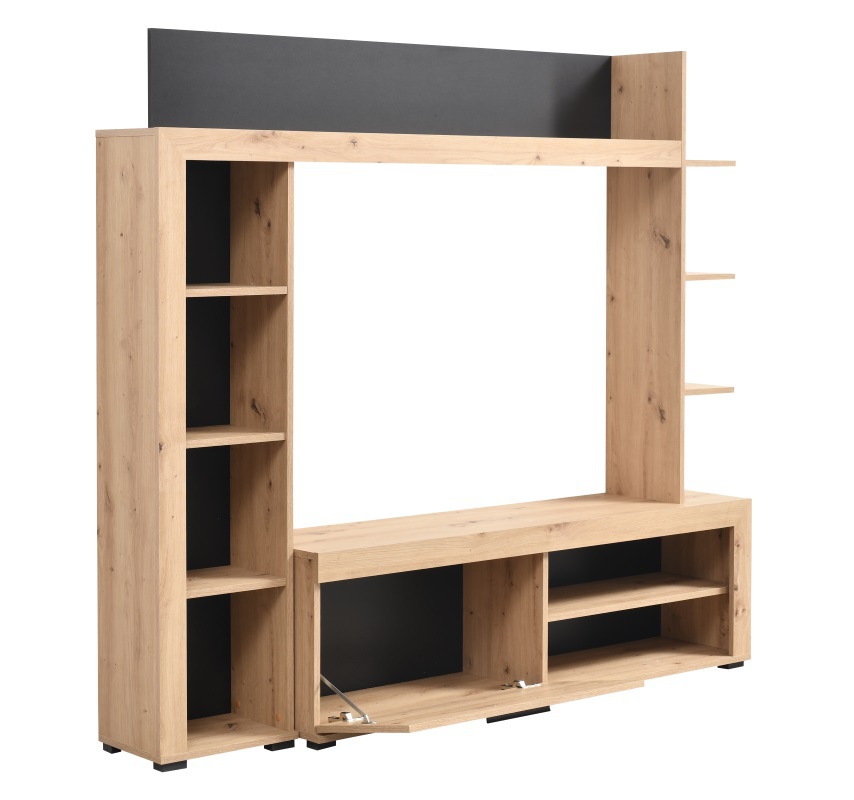 Obývacia stena bethany - dub artisan/čierna.

 

K dispozícii je priestor na televíziu o velkosti až 50"(palcov), pod ktorým sú dve priechodky pre ľahké zavedenie káblov.

 

Obývaciu stenu Bethany ponúkame tiež v prevedení dub šedý/čierna, ktorú nájdete nižšie v súvisiacich produktoch spolu s ďalšími tipy na nábytok do obývacej izby.