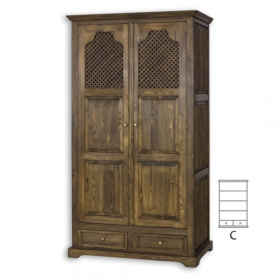 Sedliacka skriňa z masívu szy 07 c - k15 hnědá borovica.