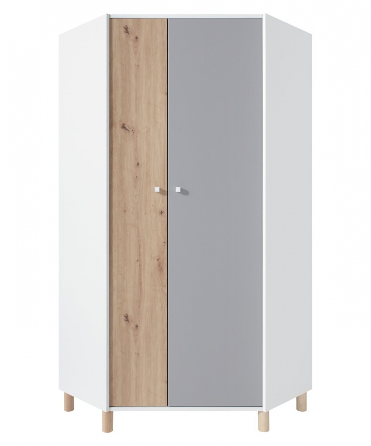 Rohová šatníková skriňa rasmus - biela/sivá/dub artisan.

 

Rozmery rohovej šatníkovej skrine Rasmus sú 90x190x90cm (š, v, h).

 

V kombinácii s posteľou, písacím stolom, komodou a ďalšími prvkami z tejto kolekcie, vytvoríte krásnu a vzdušnú zostavu.

 

Zapáčila sa vám kolekcia Rasmus?