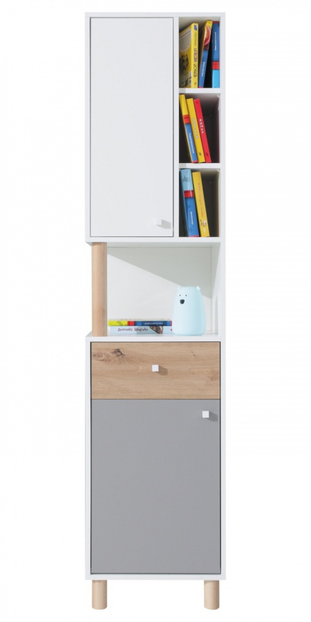 Detská izba rasmus i - biela/sivá/dub artisan.

 

Detská izba I sa skladá z týchto prvkov:


	Šatníková skriňa trojdverová Rasmus - 120x190x50cm (š, v, h)
	Písací stôl Rasmus - 125x76x55cm (š, v, h)
	Kombinovaná skriňa Rasmus 6 - 45x190x40cm (š, v, h)
	Detská posteľ Rasmus 90x200cm - 94x81x229cm (š, v, h)
	Šuplíková komoda Rasmus - 90x90x40cm (š, v, h)


 

Šatník ponúka dostatočný úložný priestor, kde môžete pohodlne umiestniť ako drobné oblečenie, tak bundy, kabáty alebo iné potreby.

 

Zapáčila sa vám kolekcia Rasmus?