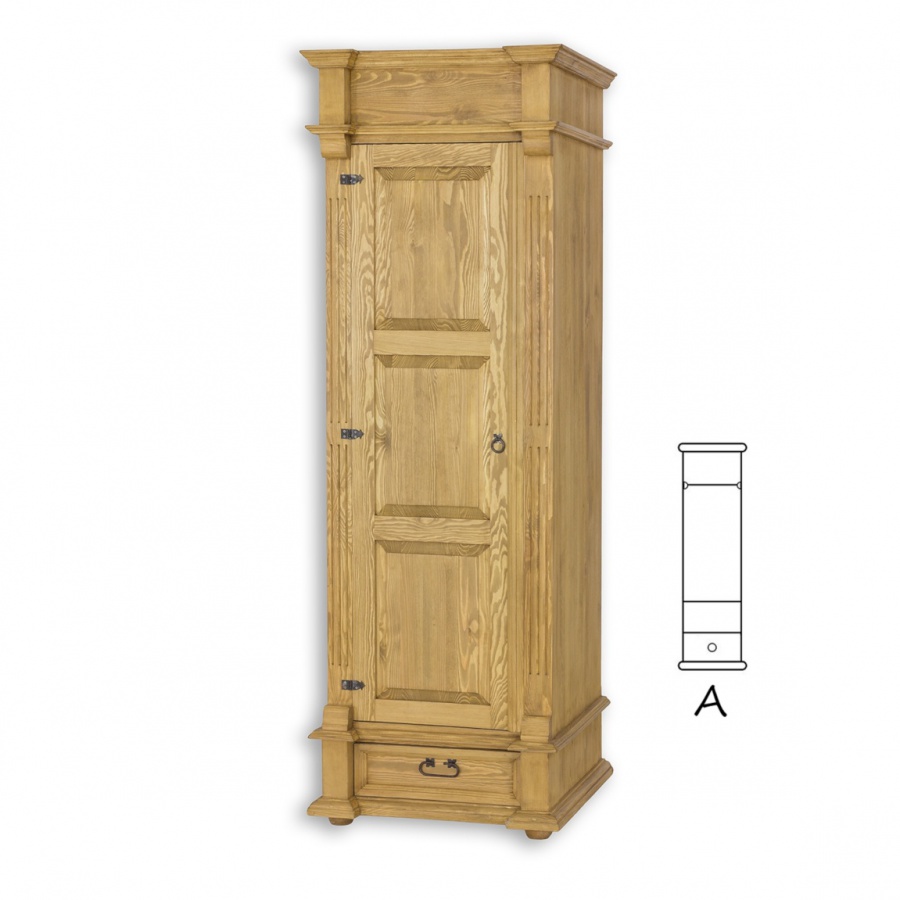 Úzká skriňa so šatníkovou tyčou szy05a - k13 bielena borovica.

 

Sedliacky nábytok z masívnej borovice ponúkame v niekoľkých odtieňoch morenia, od svetlo bielej až po tajomne čiernu.

 

Aj tento vidiecky nábytok je ručne vyrábaný a pri jeho výrobe je kladený veľký dôraz na detaily spracovania.

 

Z dôvodu výroby sedliackeho nábytku na zákazku, sme nútení požadovať od zákazníka zálohu v minimálnej výške 500 - 1000 Kč podľa hodnoty nábytku.