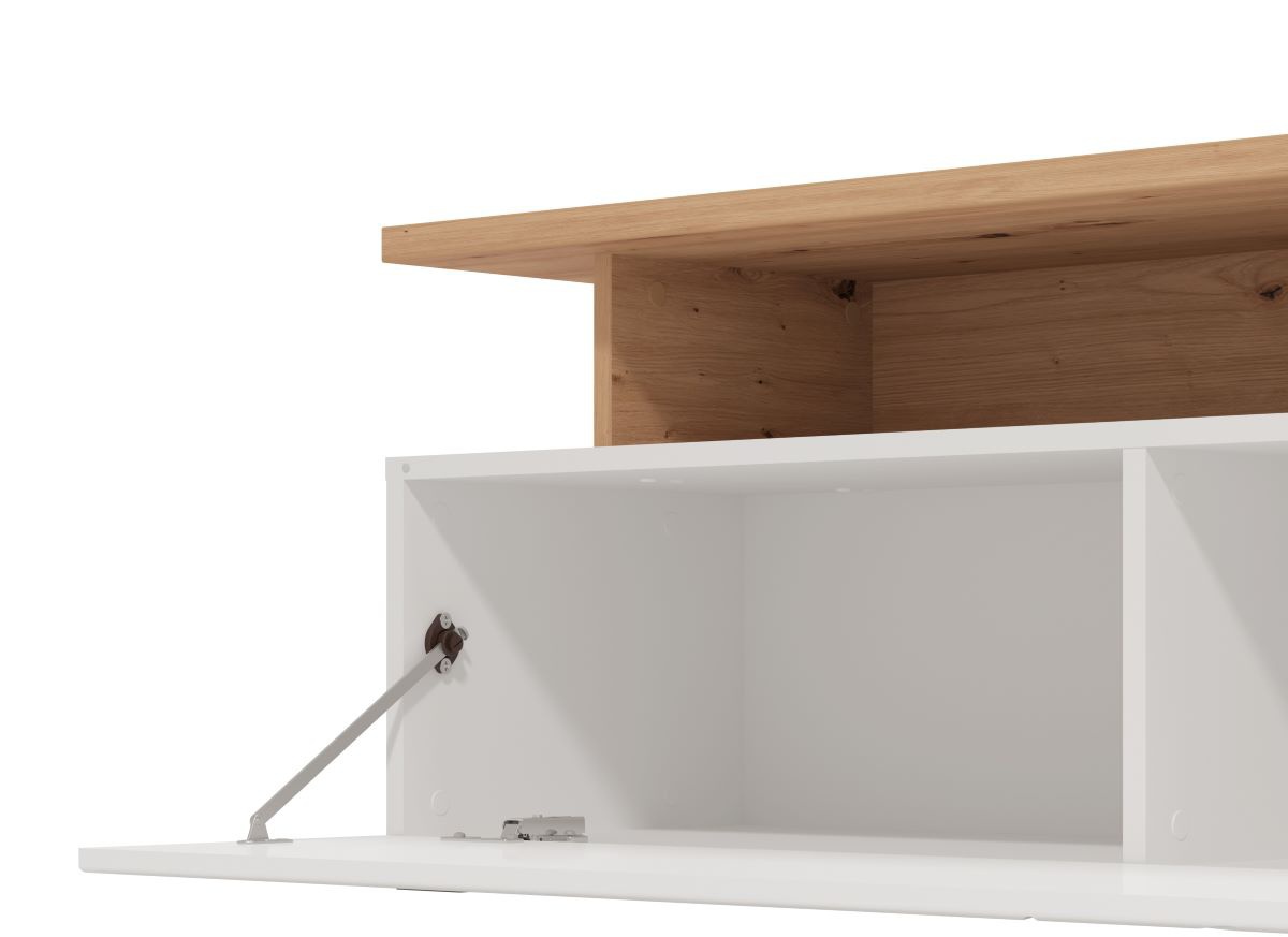 Televízny stolík alaric - biela/dub artisan.

 

Horná doska stolíka nájde využitie ako stojan pod televízor.

 

Televízny stolík Alaric v inom farebnom prevedení nájdete nižšie v súvisiacich produktoch spolu s ďalšími tipy na nábytok do obývacej izby.