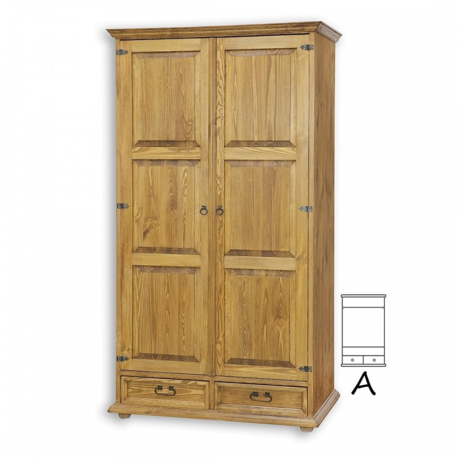 Skriňa s šatníkovou tyčou sedliacka szy 101a slim - k09 prírodná.