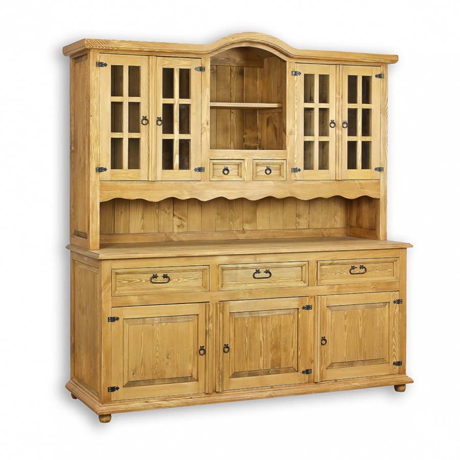 Kredenc z masívu vit 102 slim - k17 - biely vosk.