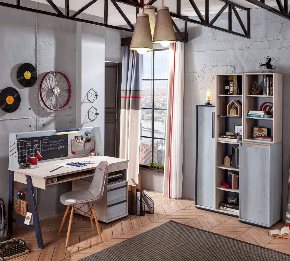 Moderná knižnica lincoln - dub/dub modrý/tmavo modrá.

 

Pre zvýšenie bezpečnosti nechýba príslušenstvo k prichytenie skrine ku stene.

 

Všetok nábytok patriaci do kolekcie Lincoln nájdete nižšie v súvisiacich produktoch.