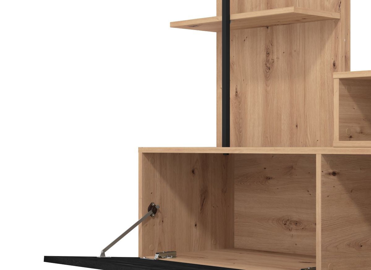 Obývacia stena atrej - dub artisan/čierna.

 

Rozmery obývacej steny sú 205,5x173x41,5 cm (š, v, h).