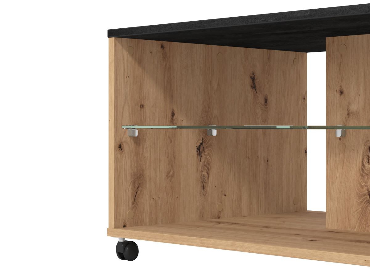 Konferenčný stolík eira - dub artisan/čierna.

 

Rozmery konferenčného stolíka Eira sú 101x45x60 cm (š, v, h).