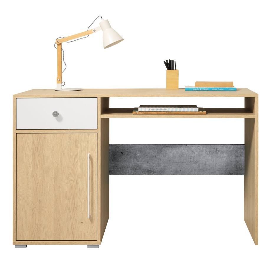 Študentská izba i barney - dub/šedá/biela.


Kombinovaná skriňa Barney ponúka užívateľom vysokú variabilitu, čo sa týka úložného a odkladacieho priestoru.

 

Študentská knižnica by mala byť v každom študentskej izbe.

 

Kombinovaná komoda Barney disponuje dvoma širokými objemnými pojazdnými zásuvkami.

 

Písací stôl Barney je základom študentskej izby.

 

Polica na stenu Barney je veľmi prakticky a zároveň elegantne riešená.

 

Študentská izba I Barney sa skladá z týchto prvkov:


	Kombinovaná skriňa Barney - 60x182x40cm (š, v, h)
	Študentská knižnica Barney - 60x182x40cm (š, v, h)
	Kombinovaná komoda Barney - 120x42x50cm (š, v, h)
	Písací stôl Barney - 125x76x55cm (š, v, h)
	Polica na stenu Barney - 120x30x25cm (š, v, h)