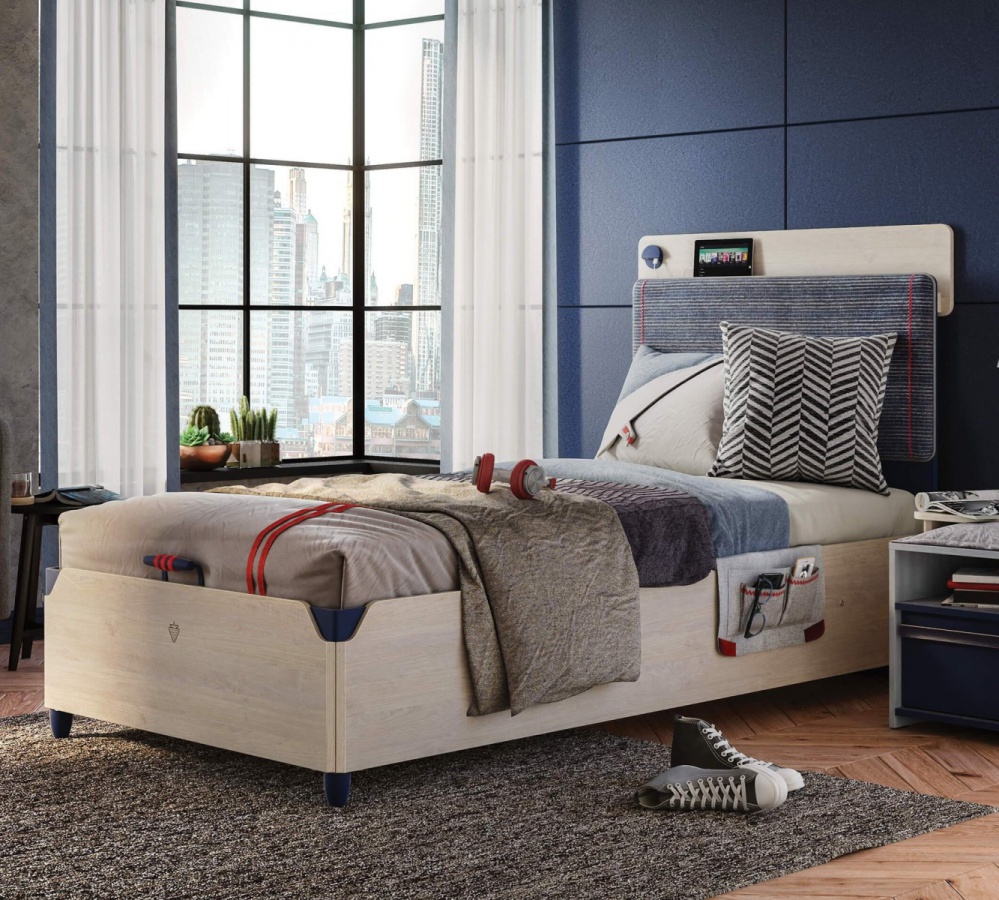 Veľká posteľ s úložným priestorom 120x200cm lincoln - dub/tmavo modrá.

 

Posteľ je zhotovená v dekore duba a tmavo modrej farbe.

 

Rozmery postele s úložným priestorom 120x200cm Lincoln sú 128,5x119,5x210cm (š, v, h).

 

Všetok nábytok patriaci do kolekcie Lincoln nájdete nižšie v súvisiacich produktoch.