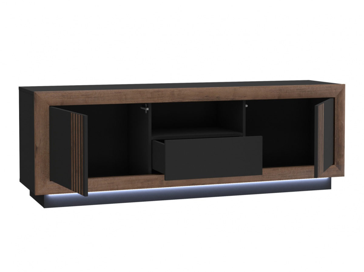 Televízna komoda glory - čierna/dub/lesk.

 

Televízna komoda je vybavená modernou technológiou push to open.

 

Rozmery televíznej komody Glory sú 163x57x43cm (š, v, h).

 

Všetok nábytok patriaci do kolekcie Glory nájdete nižšie v súvisiacich produktoch.