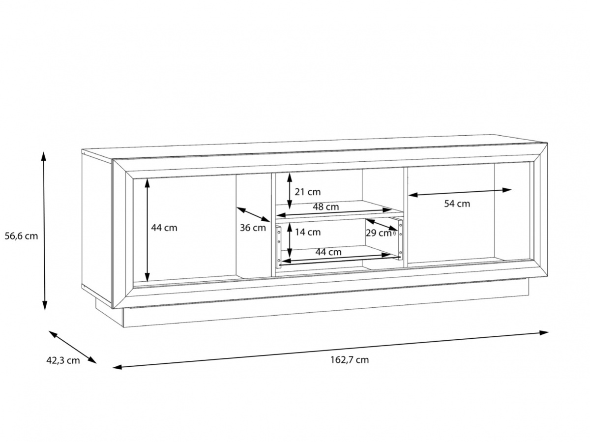 Televízna komoda glory - čierna/dub/lesk.

 

Televízna komoda je vybavená modernou technológiou push to open.

 

Rozmery televíznej komody Glory sú 163x57x43cm (š, v, h).

 

Všetok nábytok patriaci do kolekcie Glory nájdete nižšie v súvisiacich produktoch.