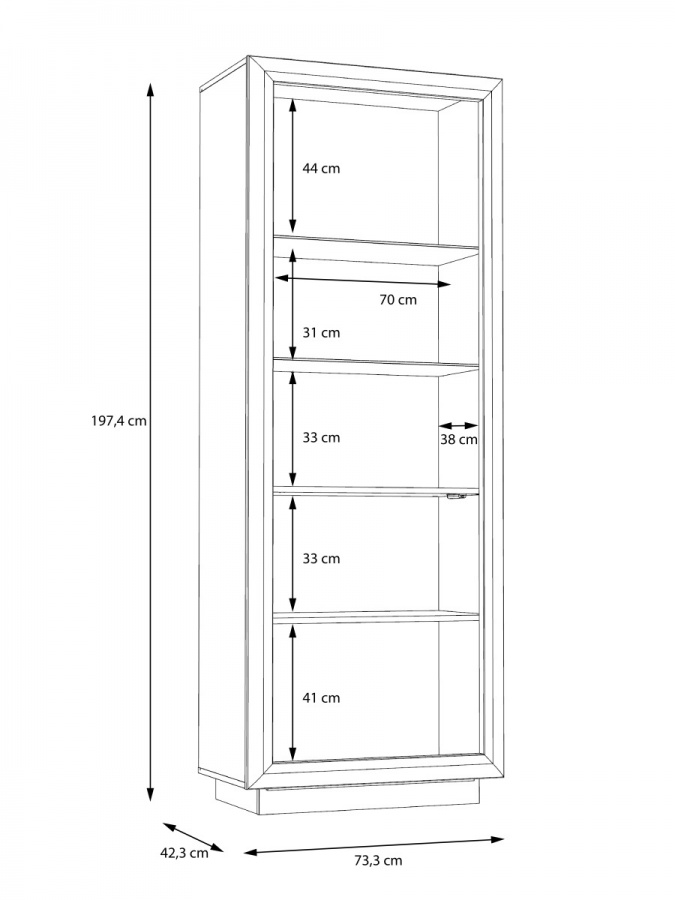 Vysoká vitrína ľavá glory - čierna/dub/lesk.

 

Vďaka praktickým menším rozmerom sa vitrína hodí aj do menších interiérov.

 

Rozmery vysokej vitríny ľavej Glory sú 74x198x43cm (š, v, h).

 

Všetok nábytok patriaci do kolekcie Glory nájdete nižšie v súvisiacich produktoch.
