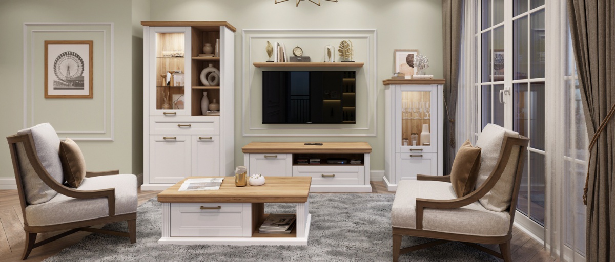 Nízka vitrína s osvetlením artis - biela/orech pacific.

 

 

Nízka vitrína Artis je vybavená 2 skrinkami, horná je krytá dvierkami s tvrdeným sklom a spodnou plnými dvierkami.

 

 

Rozmery nízkej vitríny Artis sú 66x132x48cm (š, v, h).

 

 

Všetky produkty z kolekcie Artis nájdete nižšie v súvisiacich produktoch.