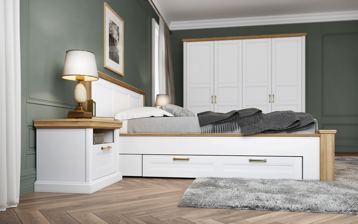 Manželská posteľ 160x200cm artis - biela/orech pacific.

 

Silná MDF doska s hrúbkou 25mm spolu s laminom spoločne tvorí kvalitný celok.

 

Rozmery manželskej postele Artis sú 181x100x222cm (š, v, h).

 

Všetok nábytok patriaci do kolekcie Artis nájdete nižšie v súvisiacich produktoch.