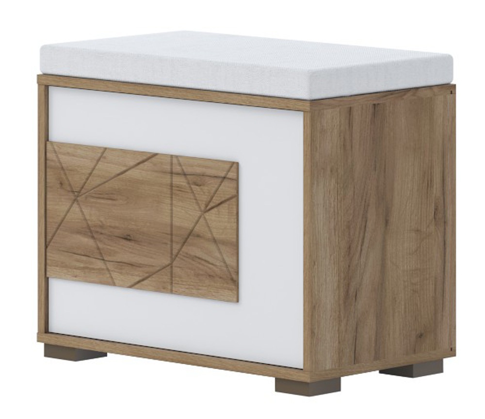 Čalúnený botník freya - dub halifax/biela.

 

Čalúnený vankúš na sedenie o výške 5cm je potiahnutý kvalitným materiálom, ktorý je vodeodolný a umožňuje ľahké odstránenie škvŕn.

 

Rozmery čalúneného botníku Freya sú 63x48x36cm (š, v, h).

 

Všetok nábytok patriaci do kolekcie Freya nájdete nižšie v súvisiacich produktoch.