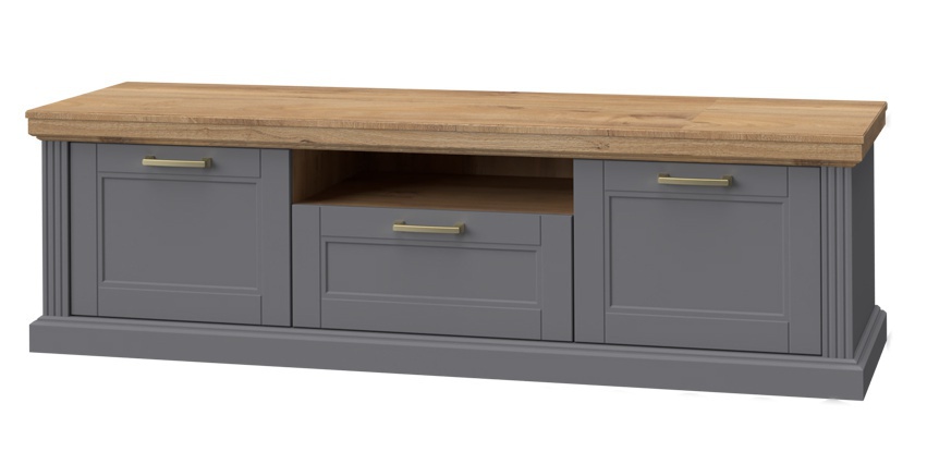 Obývacia izba artis - šedá/orech pacific.

 

 

Široká komoda Artis poskytuje úložný priestor v 3 skrinkách a 1 zásuvke.

 

Konferenčný stolík Artis má priestrannú 1 zásuvku a 1 otvorenú priehradku.

 

Televízny stolík široký Artis je vybavený 1 zásuvkou, 2 skrinkami a 1 otvorenou priehradkou.

 

Nízka vitrína Artis obsahuje 2 skrinky, horná je krytá dvierkami s tvrdeným sklom a spodná plnými dvierkami.

 

Úzka vitrína Artis je vybavená 2 skrinkami, horná je krytá dvierkami s tvrdeným sklom a spodnou plnými dvierkami.

 

Zrkadlo Artis je zasadené do profilovaného rámu z MDF líšt, lakovaných v grafitovo šedej farbe s matným efektom.

 

Polica Artis je vyrobená z profilovanej MDF dosky, potiahnutej fóliou v dekore orecha pacific.

 

 

Zostava sa skladá z týchto produktov:


	Široká komoda Artis-šedá/orech pacific - 167x102x48cm (š,v,h)
	Konferenčný stolík Artis-šedá/orech pacific – 110x40x61cm (š,v,h)
	TV stolík Artis-šedá/orech pacific – 177x52x54cm (š,v,h)
	Nízka vitrína Artis-šedá/orech pacific – 66x132x48cm (š,v,h)
	Úzka vitrína Artis-šedá/orech pacific – 66x200x48cm (š,v,h)
	Zrkadlo Artis-šedá/orech pacific – 125x75x4cm (š,v,h)
	Police Artis-orech pacific – 14x5x19cm (š,v,h)
	2x Osvetlenie pre vitríny – LN-18W



Všetky produkty z kolekcie Artis nájdete nižšie v súvisiacich produktoch.