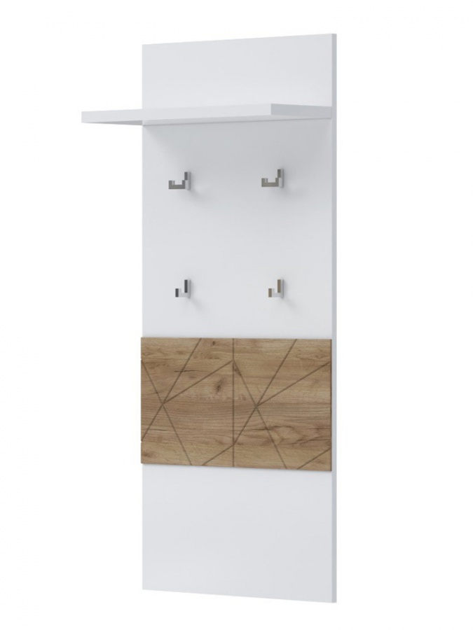 Predsieňová stena freya - dub halifax/biela.

 

Zostava ponúka bohatý úložný priestor.

 

Predsieň Freya sa skladá z týchto produktov:


	Čalúnený botník Freya – 63x48x36cm (š, v, h)
	Vešiakový panel Freya - 70x112x13cm (š, v, h)
	Závesné zrkadlo Freya – 63x81x2cm (š, v, h)
	Predsieňová skrinka Freya – 63x94x36cm (š, v, h).



Všetok nábytok patriaci do kolekcie Freya nájdete nižšie v súvisiacich produktoch.