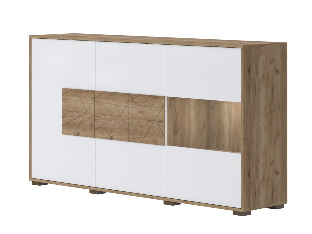 Obývacia izba freya - dub halifax/biela.

 

Zostava nábytku Freya ponúka aj bohatý úložný priestor.

 

Obývacia izba Freya sa skladá z týchto produktov:


	Vitrína s osvetlením Freya – 77x150x41cm (š, v, h)
	Televízny stolík s osvetlením Freya – 180x47x41cm (š, v, h)
	Nástenný panel Freya – 108x82x20cm (š, v, h)
	Široká komoda Freya - 180x97x41cm (š, v, h)
	Konferenčný stolík Freya – 90x45x88cm (š, v, h).



Všetok nábytok patriaci do kolekcie Freya nájdete nižšie v súvisiacich produktoch.