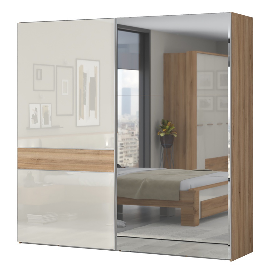 Široká skriňa posuvná 2d so zrkadlom hagop-orech pacifik/béžová -.

 

 

Široká skriňa posuvná 2D so zrkadlom Hagop obsahuje 4 úložné priestory za dvierkami vo vysokom lesku s 1 hornou policou, šatníkovou tyčou a 2 spodnými policami.

 

 

Rozmery širokej skrine posuvnej 2D so zrkadlom Hagop sú 230x224x65cm (š, v, h), váha je 184,65kg.

Rozmery širokej skrine posuvnej 2D so zrkadlom s rámom Hagop sú 233x228x72,5 cm (š, v, h), váha je 283,64kg.

Rozmery širokej skrine posuvnej 2D so zrkadlom s osvetlením Hagop sú 233x228x72,5 cm (š, v, h), váha je 283,74kg.

 

 

Všetky produkty z kolekcie Hagop nájdete nižšie v súvisiacich produktoch.