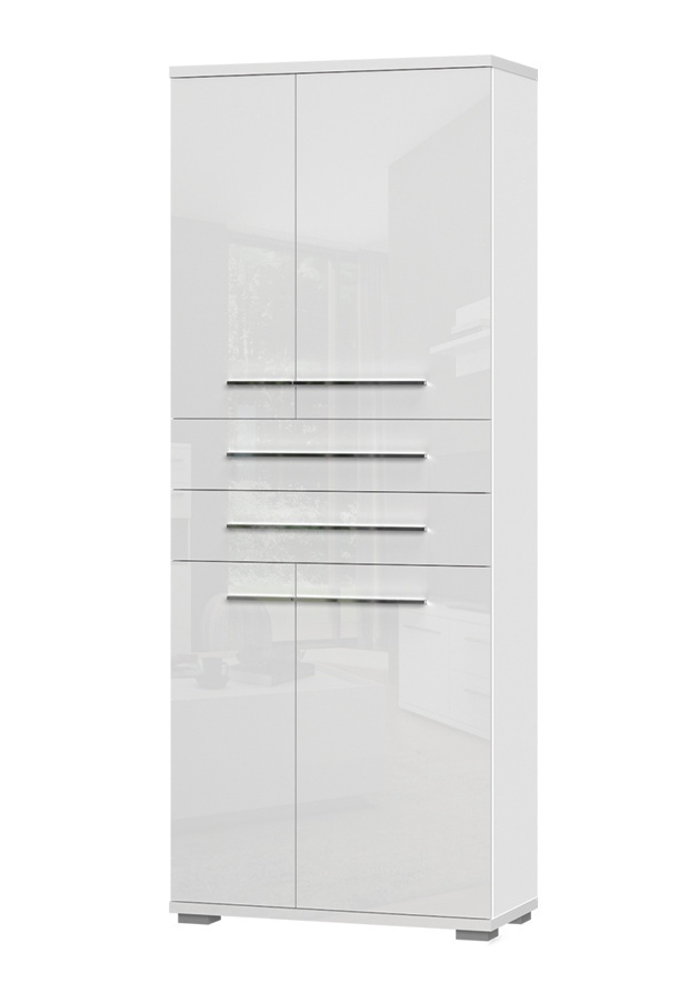 Veľká predsieň tiana - biela.

 

 

Predsieň Tiana pochádza z rovnomennej kolekcie, ktorá sa vyznačuje moderným vzhľadom, a taktiež kvalitným spracovaním.

 

 

Zostava, ktorá robí z predsiene noblesné miesto, je tvorená štvordverovou skriňou so 4 policami a 2 zásuvkami, dvojdverovou komodou s 2 policami a zásuvkou, dvojdverovým botníkom s policou a čalúneným sedákom, vešiakovým panelom s 8 háčikmi a zrkadlom s LED osvetlením a 2 poličkami.

 


Nábytok je vyrobený z kvalitného lamina.

 

Veľká predsieň Tiana sa skladá z týchto prvkov:


	Predsieňová skriňa 4D Tiana - 76x194x35cm (š, v, h)
	Predsieňová komoda Tiana - 76x101x35 cm (š, v, h)
	Čalúnený botník Tiana - 76x53x35cm (š, v, h)
	Vešiakový panel Tiana - 76x100x17cm (š, v, h)
	Predsieňové zrkadlo s policami a LED osvetlením Tiana - 76x89x17cm (š, v, h)


 

 

Všetky produkty z kolekcie Tiana nájdete nižšie v súvisiacom tovare.