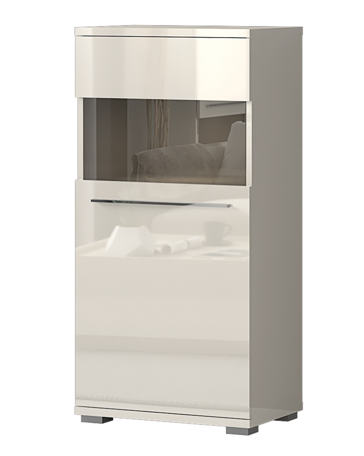 Jednodverová vitrína s osvetlením tiana i - béžová.

 

 

Vitrína Tiana s jednými dvierkami, ktoré v hornej časti zdobia sklenený detail, bude výstavným nábytkom vo vašej obývačke.

 

 

Rozmery jednodverovej vitríny s osvetlením Tiana I sú 60x123x40cm (š, v, h).

 

 

Všetky produkty z kolekcie Tiana nájdete nižšie v súvisiacom tovare.