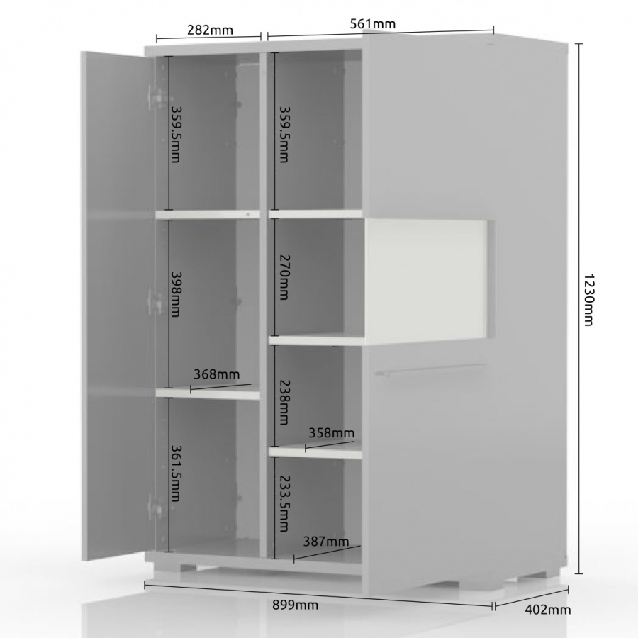 Dvojdverová vitrína s osvetlením tiana ii - béžová.

 


Vitrína je pokrytá užšími plnými dvierkami, za ktorými je vnútorný priestor rozdelený dvoma policami, a širšími dvierkami s presklením v prostrednej úrovni.

 


Rozmery dvojdverovej vitríny II Tiana sú 90x123x40cm (š, v, h).

 


Všetky produkty z kolekcie Tiana nájdete nižšie v súvisiacom tovare.