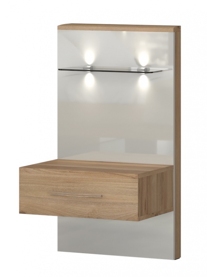 Spálňa 160 i hagop - orech pacifik/béžová.

 

 

Posteľ 160x200 Hagop je vyrobená z lamina s hrúbkou 2,5 cm prevažne v dekore orecha pacifik.

 

Závesný nočný stolík Hagop sa skladá zo závesného panelu, 1 zásuvky a sklenenej police.

 

Kombinovaná komoda Hagop obsahuje 3 zásuvky a 2 skrinky kryté dvierkami.

 

Kombinovaná skriňa 5D I Hagop sa skladá z úložného priestoru za 5 dvierkami av 2 zásuvkách.

 

 

Zostava sa skladá z týchto prvkov:


	Posteľ 160x200 Hagop - 166x100x223cm (š, v, h)
	Závesný nočný stolík s osvetlením Hagop-ľavý – 56x100x47cm (š, v, h)
	Závesný nočný stolík s osvetlením Hagop-pravý – 56x100x47cm (š, v, h)
	Kombinovaná komoda Hagop - 170x83x46cm (š, v, h)
	Kombinovaná skriňa 5D I Hagop s rámom - 232x227x72,5cm (š, v, h)


 


Všetky produkty z kolekcie Hagop nájdete nižšie v súvisiacich produktoch.