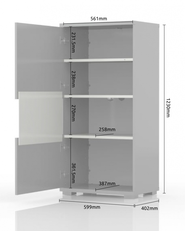 Jednodverová vitrína tiana ii - béžová.

 

 

Jednodverová vitrína Tiana zaujme dizajnom na prvý pohľad, obzvlášť vydarený je sklenený detail v prostrednej časti.

 

 

Rozmery jednodverovej vitríny s osvetlením Tiana II sú 60x123x40cm (š, v, h).

 

 

Všetky produkty z kolekcie Tiana nájdete nižšie v súvisiacom tovare.