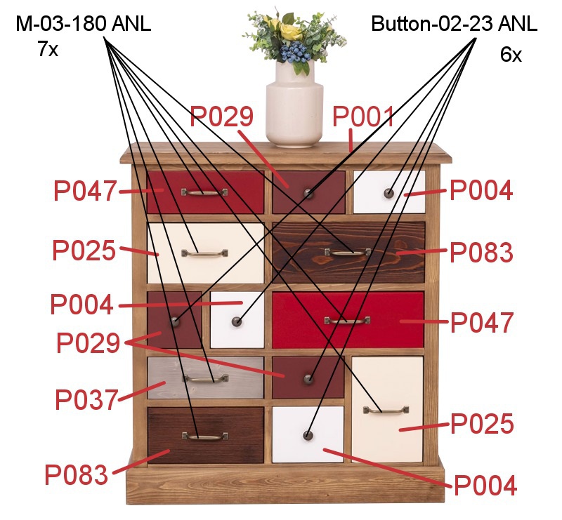 Zásuvková komoda liora 474 - hnedá 01/mix farieb.

 

Šuplíková komoda z poctivého borovicového dreva sa hodí ho každej miestnosti.

 

Komoda obsahuje 13 zásuviek s kovovými úchytkami.

 

Rozmery šuplíkovej komody Liora 474 sú 90x97x35cm (š, v, h).

 

Na prehliadnutie ďalších masívnych kúskov nábytku od tohto výrobcu kliknite TU.

 

Farba na fotografii sa môže ľahko líšiť oproti reálnemu výrobku. Príčinnou môže byť zobrazovanie farieb monitora či rôzne nasvietenie výrobkov pri fotení.


Z dôvodov výroby masivného nábytku na zákazku, sme nútení požadovať od zákazníka zálohu v minimálnej výške 30% z ceny nábytku.