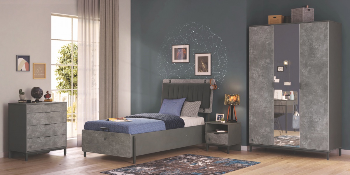 Posteľ s usb a úložným priestorom 120x200cm pluto - šedá/čierna.

 

 

Jednolôžková posteľ Pluto je prevedená veľmi moderne a splní vysoké nároky teenagera.

 


Rozmery postele s úložným priestorom Pluto sú 136x124x217cm (š, v, h).

 


Všetky produkty z kolekcie Pluto a vhodné matrace nájdete nižšie v súvisiacom tovare.