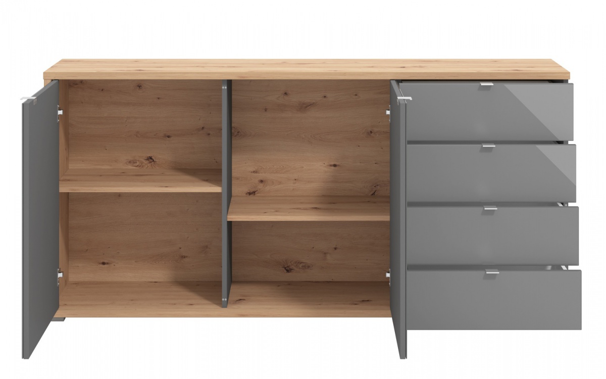 Komoda abuela - dub artisan/šedá.

 

Komoda ponúka úložný priestor v 4 praktických zásuvkách a dvojdverovej skrinke.

 

Rozmery komody Abuela sú 175,5x84x40cm (š, v, h).

 

Všetky produkty z kolekcie Abuela nájdete nižšie v súvisiacich produktoch.