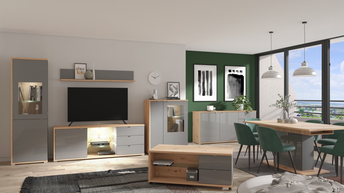 Tv stolík 175 abuela - dub artisan/šedá.

 

TV stolík bude oporou pre vašu televíziu a zároveň úložným priestorom pre prípadné televízne príslušenstvo.

 

Rozmery TV stolíka 175 Abuela sú 175,5x65x40cm (š, v, h).

 

Všetky produkty z kolekcie Abuela nájdete nižšie v súvisiacich produktoch.